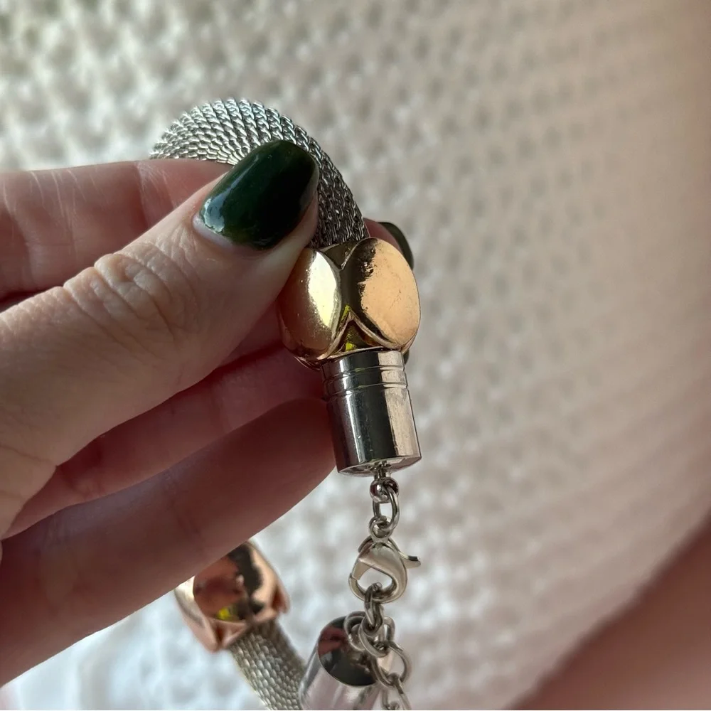 Silver and Gold Mesh Bracelet - Picture 3 of 5